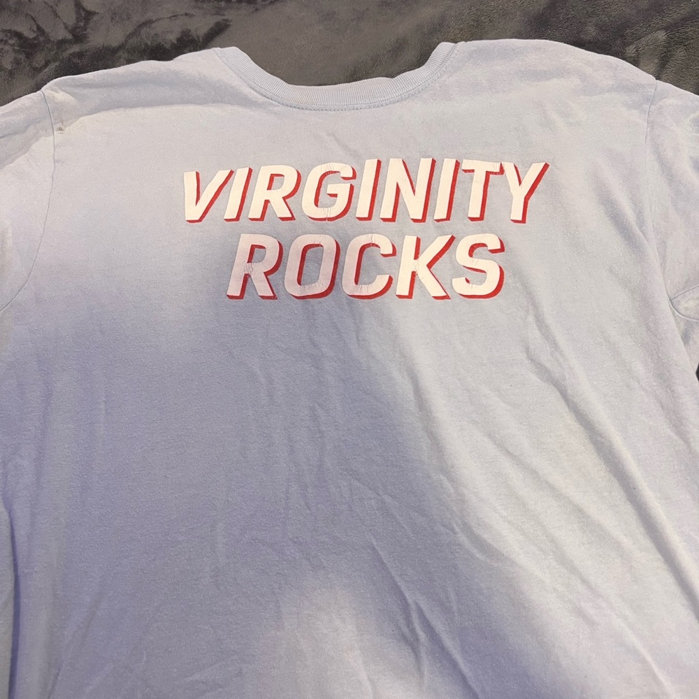 Men’s virginity rocks shirt, size medium